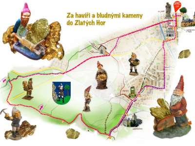 Trasa: Za havíři a bludnými kameny do Zlatých Hor foto