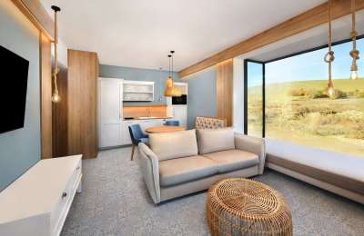 Dvoulůžkový apartmán s panoramatickým výhledem s možností až dvou přistýlek